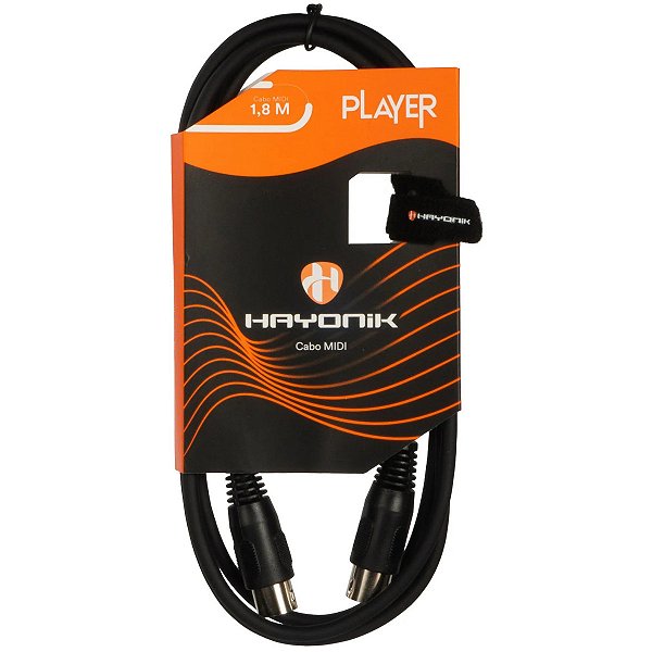 Cabo MIDI para Instrumentos Hayonik Player 1,8m Preto