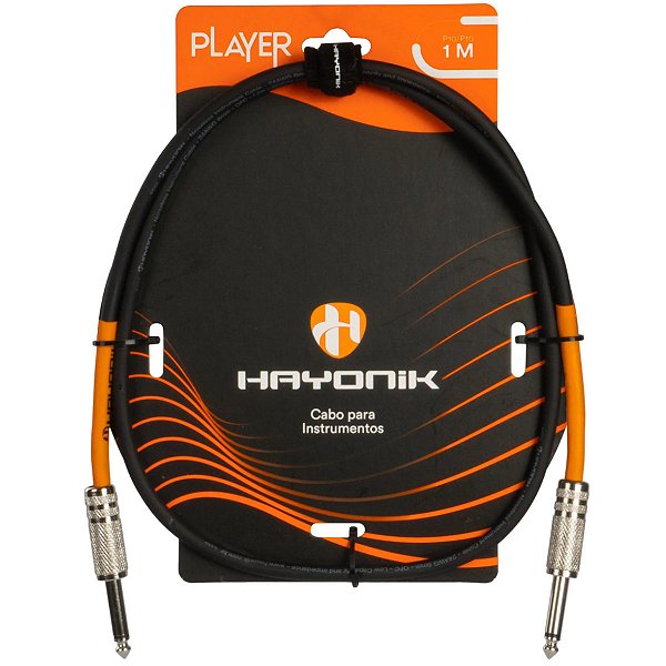 Cabo para Instrumentos Hayonik Player P10 x P10 1m Preto