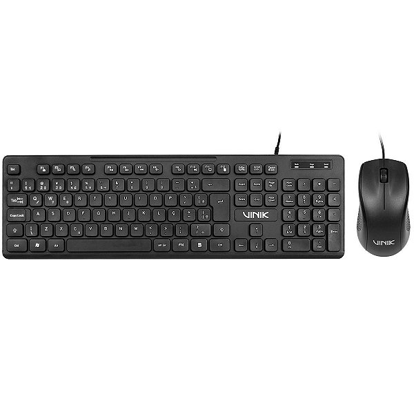 Kit Teclado e Mouse USB Vinik Slim Chocolate SC100 Preto ABNT2
