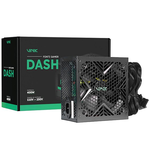 Fonte Gamer Vinik Dash 400W ATX Preto VFG400WPV3