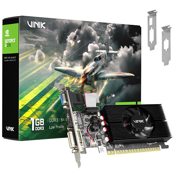 Placa de Vídeo Vinik NVIDIA GeForce G210 1GB DDR3 Low Profile GPUVK2101GBLP