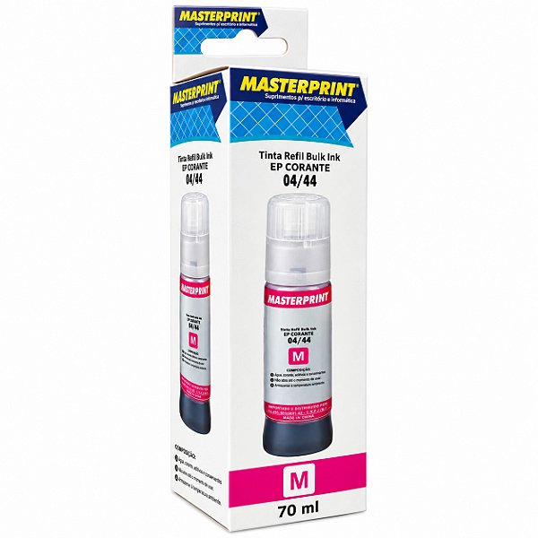 Tinta Refil Bulk Ink MasterPrint Compatível Epson 504/544 Corante Magenta (M) 70ml R-EP70M