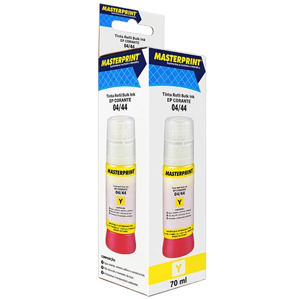 Tinta Refil Bulk Ink MasterPrint Compatível Epson 504/544 Corante Amarelo (Y) 70ml R-EP70Y