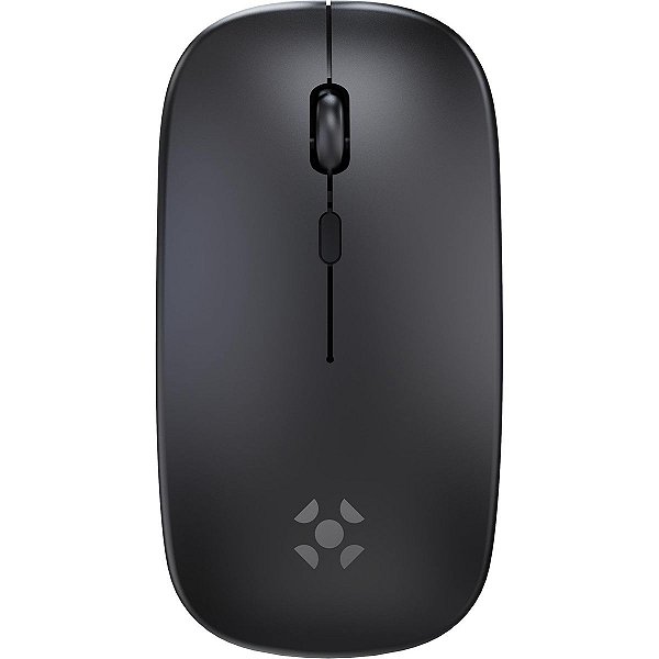 Mouse Sem Fio Recarregável Fortrek MS14 Slim Tri-Mode (2,4GHz/Bluetooth/Cabo) Preto com Bateria 500mAh