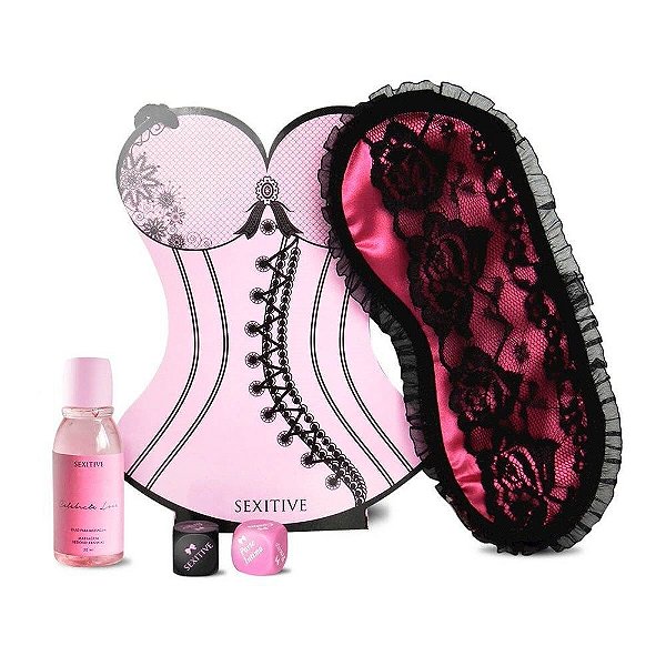 KIT CORSET CHERRY COM OLEO DE MASSAGEM O