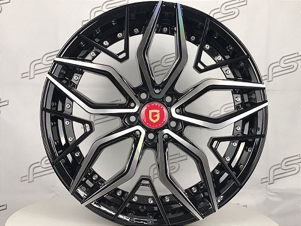 Jogo De Rodas Gisa YA3371 Preto Diamantado 5x112 - 20x8,5