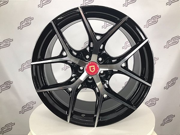 Jogo De Rodas Gisa Wheels YA9550 Preto Diamantado 5x112 - 20x9,5