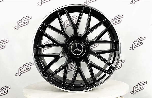Jogo De Rodas Mercedes Amg S63 Preto Borda Diamantada 5x112 - 19x8,5 e 19x9,5