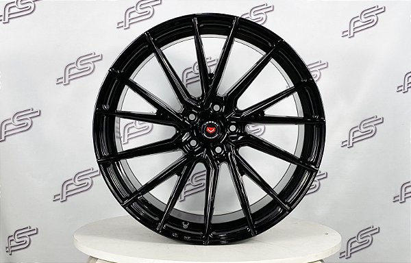 Jogo De Rodas Mod: Vossen Preto Brilhante 5x112 - 20x8,5 e 20x10