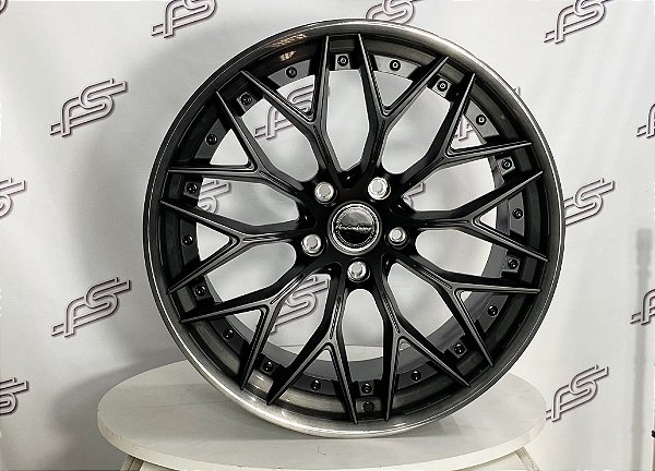 Jogo De Rodas Brixton Porsche Forged 2peças Preto Borda Grafite 5x130 - 20x9 E 21X11,5