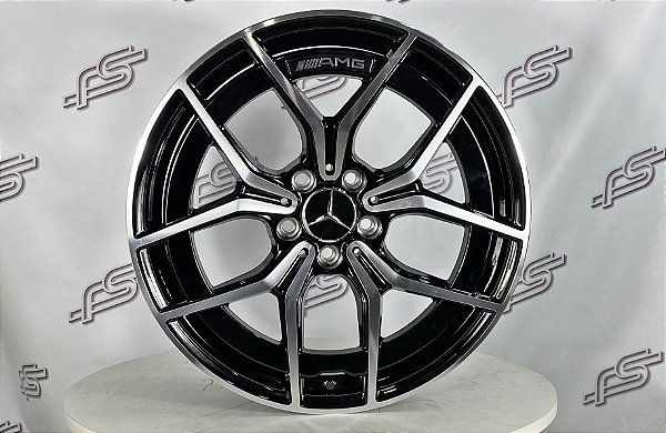 Jogo De Rodas Mercedes C-300 Preto Diamantado 5x112 - 19x8 e 19x9