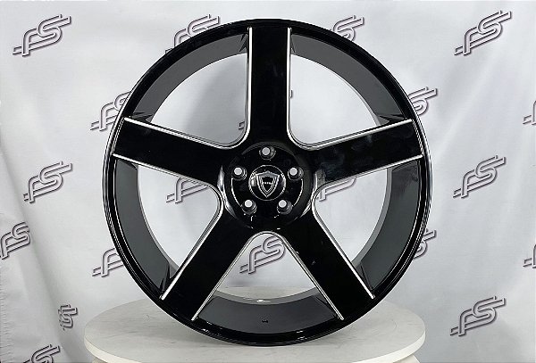 Jogo De Rodas Chrysler  300C Capri Preto Brilhante 5x115 - 22x9,5