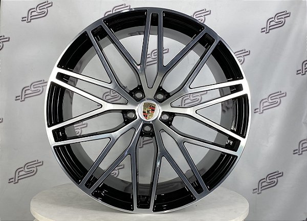 Jogo De Rodas Porsche Macan Gts Forged Preto Diamantado 5x112 - 21x9,5 e 21x10