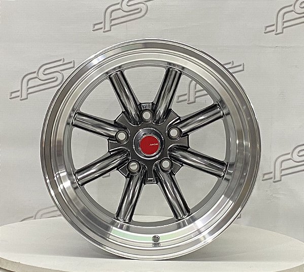 Jogo de Rodas WATANABE AS34 Cromo Look Borda Diamantada Aro 15  Tala 9" e 10,5" Furação 5x114,3