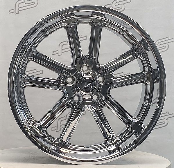 Jogo de Roda U.S Mags Bullet Cromada aro 20 / Tala 8 / Furação 5x120 / Off-set 1