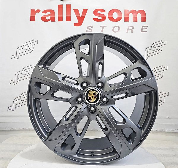 Jogo Roda Porsche Taycan Grafite Semi-Brilho 5x130 - 22x9,5 e 22x11,5 Offset 70 (Nv)