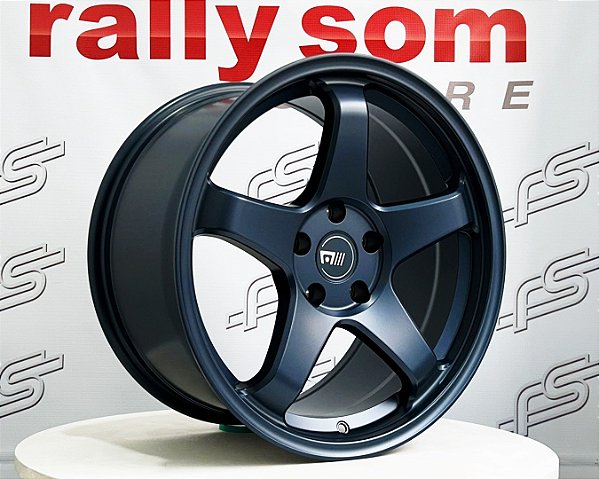 Jogo de Roda Motegi MR 151 Preta Azulado 5x114,3 - 18x,9,5  Offset 40