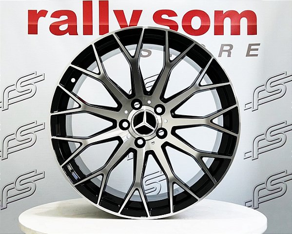 Jogo de Roda Mercedes AMG SL-55 Preto Brilhante Diamantado 5x112 - 19x8,5 e 19x9,5 Offset 40 e 45