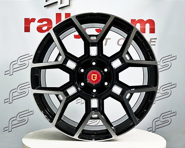 Jogo de Roda Gisa Flow Form YA9554 Preto Diamantada 6x139,7 - 22x10 Offset 20