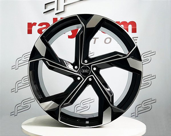 Jogo de Roda Audi SQ8 Preto Brilhante Diamantado 5x112 - 22x9,5 Offset 26