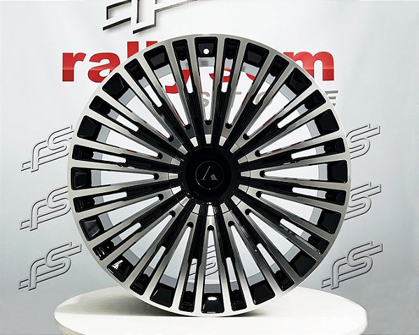 Jogo de Roda Azad Preto Brilhante Diamantado 5x108/114 - 22x8,5 Offset 35