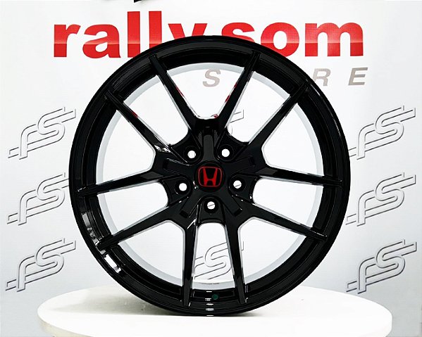 Jogo de Roda Honda Type R Preto Brilhante 5x114 - 19x8,5 Offset 40
