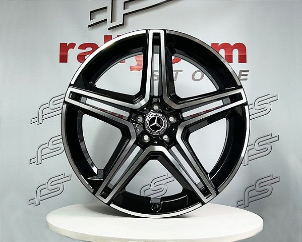 Jogo de Roda Mercedes GLE Preta Diamantada 5x112 - 22x9,5 e 22x11,5 Offset 45 e 47