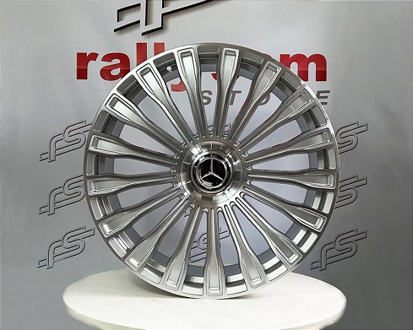 Jogo de Roda Mercedes Maybach s Prata Diamantado 5x112 - 22x9 Offset 32 (Nv)