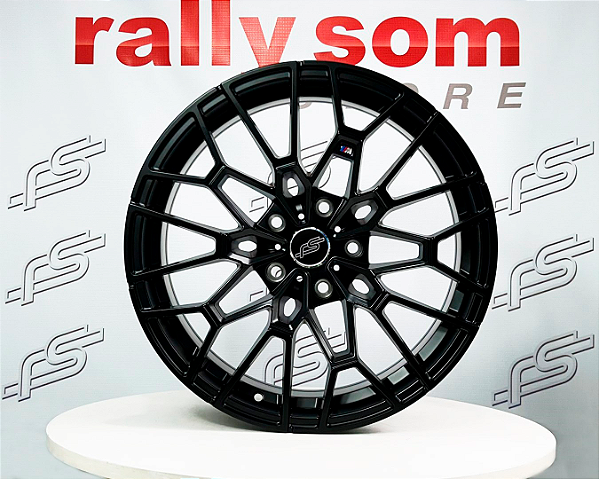 Jogo de Roda RS aplicação Bmw M3 50 Anos Preto Fosco 5x120 - 18x8 Offset 35 (Nv)