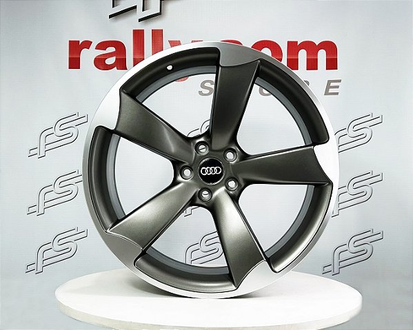 Jogo de Roda Audi Rs3 Grafite Semi-Brilho Borda Diamantada 5x112 - 20x9 Offset 30 (Nv)