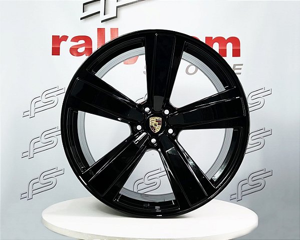 Jogo de Roda Porsche Macan Preto Brilhante 5x112 - 21x9,5 e21x10  Offset 27 e19