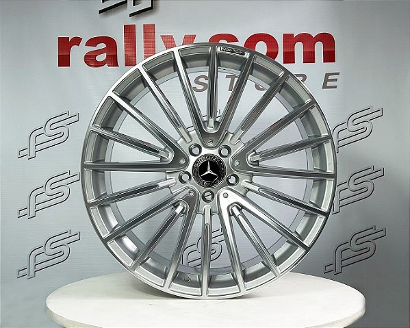 Jogo de Roda Mercedes Classe-C Prata Brilhante Borda Diamantado - 5x112 - 20x8,5 e 20x9,5  Offset 38 e 42