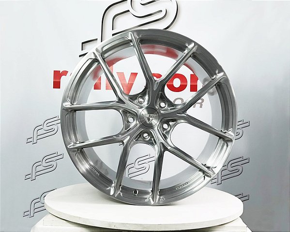Jogo de Roda Vittoria Forged P/ 911/992 Aço Escovado 5x130 - 20x8,5 e 21x11,5 Offset 50 e 67 (Nv)
