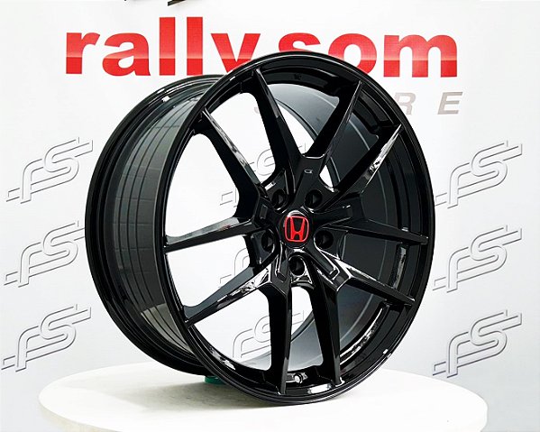 Jogo de Roda Honda Type-R Preto Brilhante 5x114 - 18x8 Offset 40 (Nv)