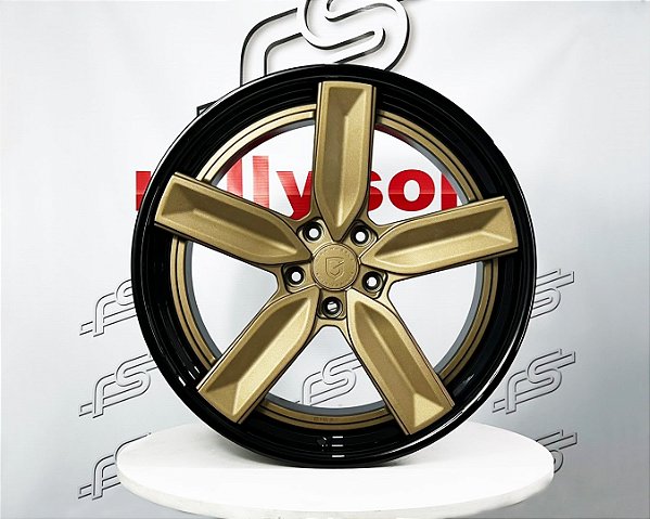 Jogo de Roda Gisa FT071 Forged Bronze Borda Preta 5x130 - 22x9,5 e 22x11,5 Offset 55 e 50