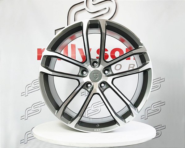 Jogo de Roda Gisa FFT6401 Forged Grafite Borda Diamantada 5x130 - 22x9,5 e 22x11,5  Offset 55 e 60
