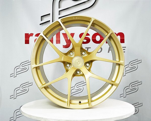 Jogo de Roda Gisa FT6035 Forged Dourada 5x130 - 20x8,5 e 20x10,5 Offset 57 e 46