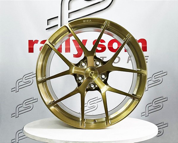 Jogo de Roda Gisa FT6035 Forged Dourada 5x130 - 20x8,5 e 20x10,5 Offset 57 e 46