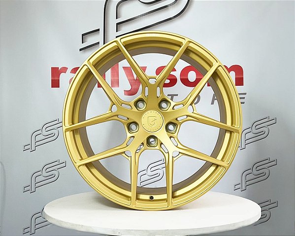 Jogo de Roda Gisa FFT6196 Forged Dourada 5x130 - 20x8,5 e 20x10,5 Offset 57 e 46