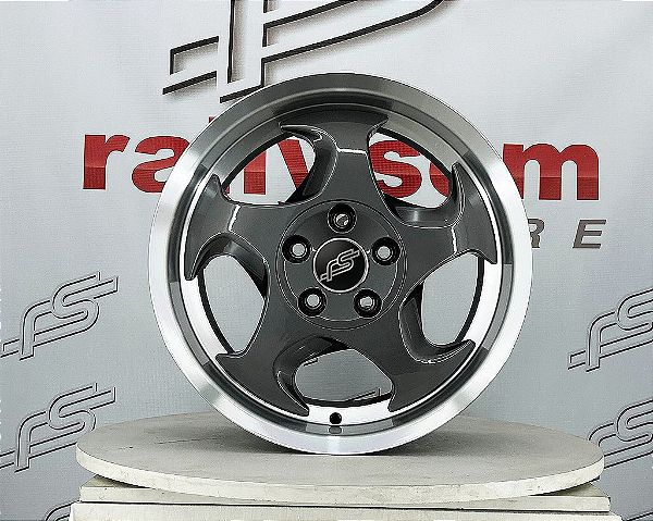 Jogo de Roda RS aplicação Bmw Style 21 Grafite Brilhante Borda Diamantada 5x120 - 17x8 e 17x9 Offset 20 e 22