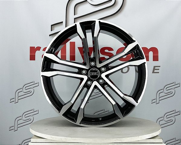 Jogo de Roda Audi Q8 Preto Diamantado  5x112 - 20X9 Offset 30 (Nv)
