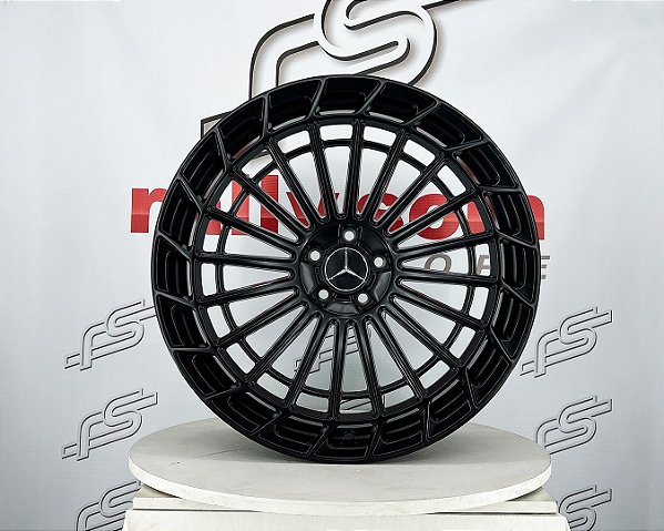 Jogo de Roda Mercedes Maybach Preta 5x112 - 22x9 e 22x10,5 Offset 32 e 38 (Nv)
