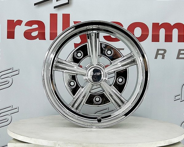 Jogo de Roda Raider V-Chrome Aro 15 Tala 5,5 / 5 Furos (5x205) OffSet 14
