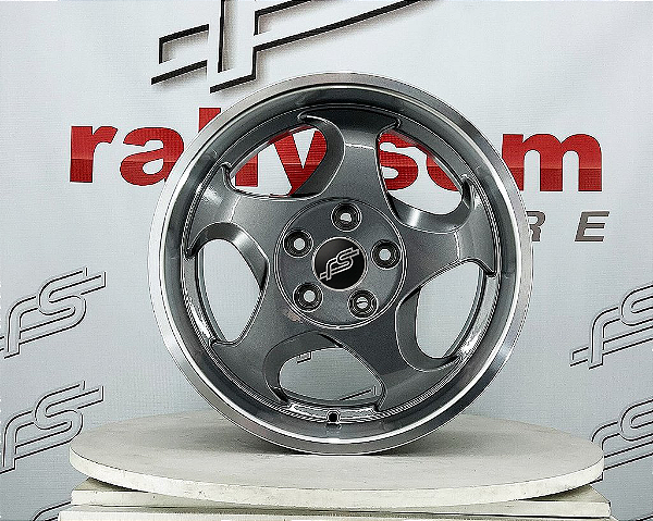 Jogo de Roda RS aplicação Bmw Style 23 Grafite Borda Diamantada 5x120 - 17x8 e 17x9 Offset 20 e 22 (Nv)