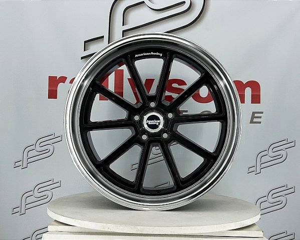 Jogo de Roda American Racing VN 510 Preta Borda Polida aro 20 / tala 8,5 e 10 / Furação 5x120 / Off-set 6