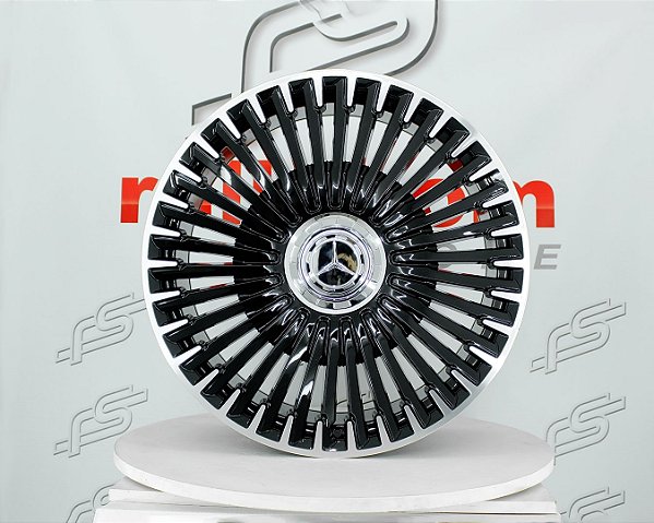 Jogo de Roda Mercedes Preto Diamantado Brilhante 5x112 - 21x9,5 Offset 30 (Nv)