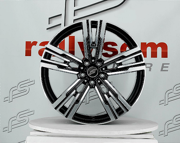 Jogo de Roda RS aplicação BMW Preto Diamantado 5x112 - 20x8,5 e 20x9,5 Offset 25 e 40 (Nv)