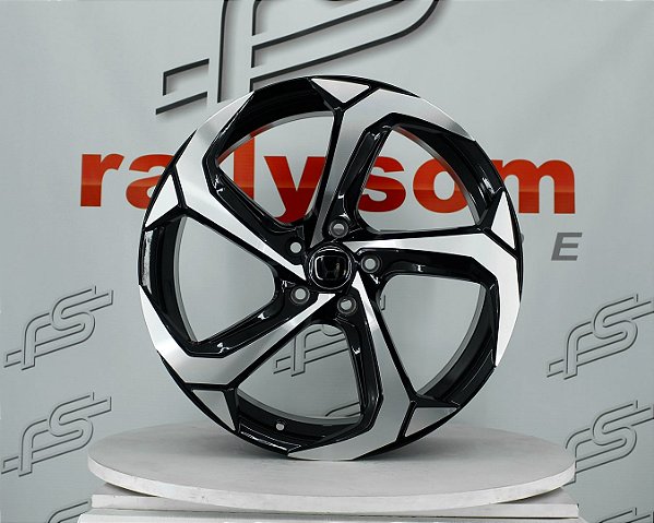 Jogo de Roda Honda Type R Grafite Diamantada 5x114 - 19x8,5 Offset 35
