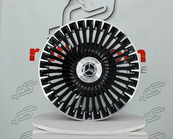 Jogo de Roda Mercedes Maybach Preto Diamantado 5x112 - 22x9,5 Offset 30 (Nv)