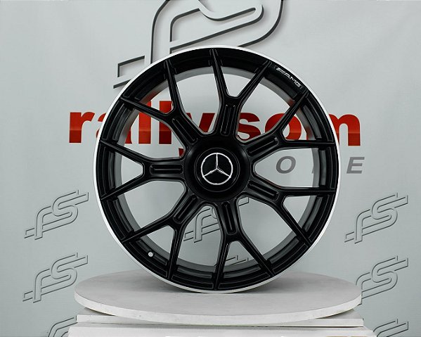 Jogo de Roda Mercedes GLC-43 Preto Borda Diamantada 5x112 - 21x8,5 e 21x9,5 Offset 40 e 22